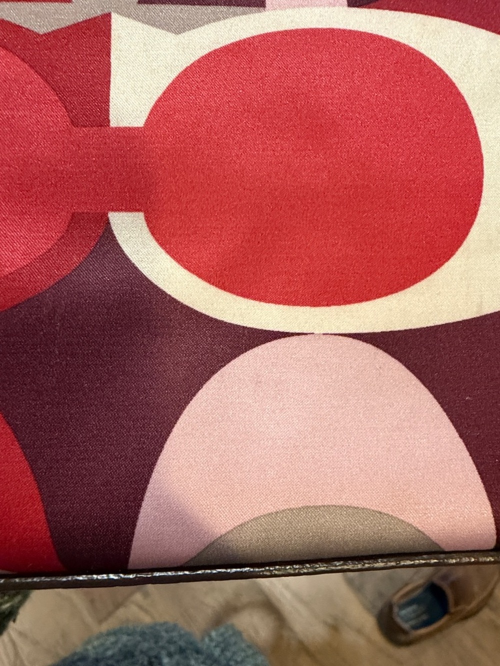 Coach Ashley Scarf Print in Signature Print Satchel with Beige Leather Trim - Picture 9 of 11